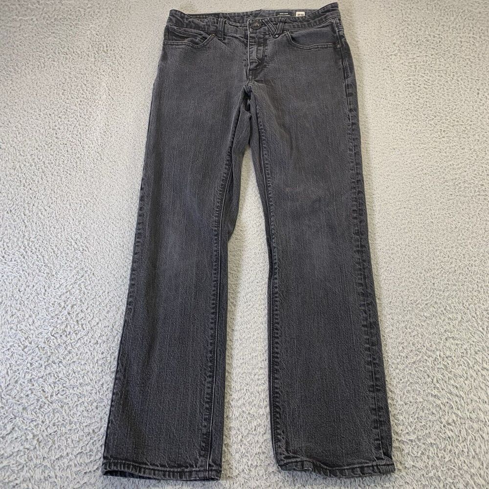Volcom Stone Solver Jeans Mens 29x29 Black Denim Slim Straight Skater Cotton